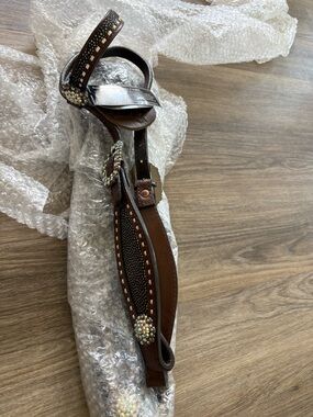 Tacktical Leather Iridescent Horse Headstall